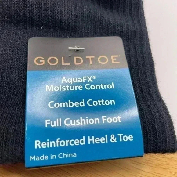 GoldToe Black Long Crew Socks size 6 - 12 1/2 - Picture 4 of 4